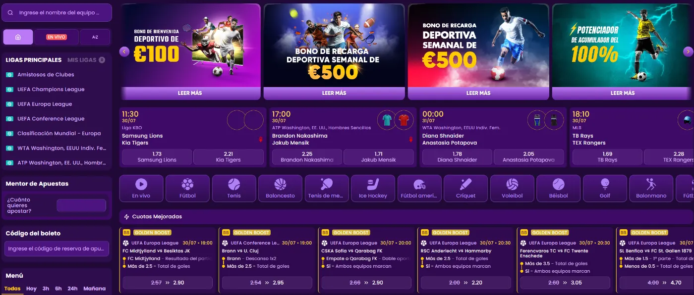 Kingmaker Casino página principal de apuestas deportivas con eventos en vivo y cuotas
